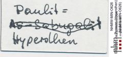 Etiketten zu Pyroxen (Hypersthen) (NHMW-MIN-O626)